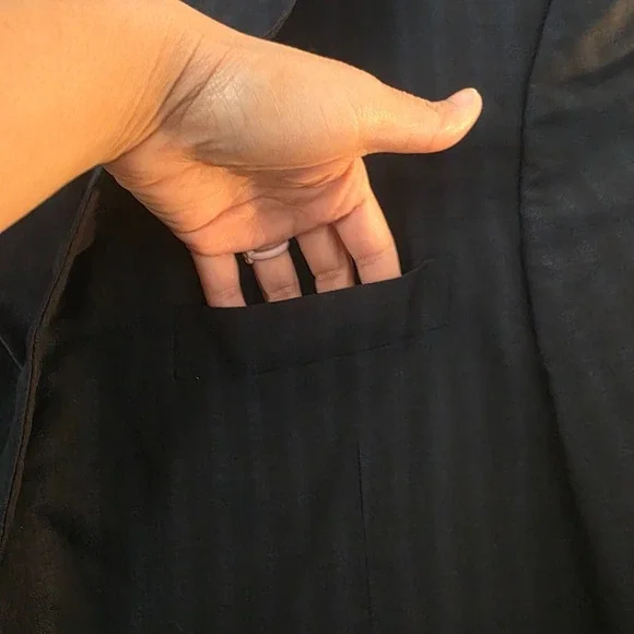 Cerruti 1881 Voyager Men's 40R Dark Gray Stripe Blazer Made in Italy Sport Coat - Picture 3 of 16